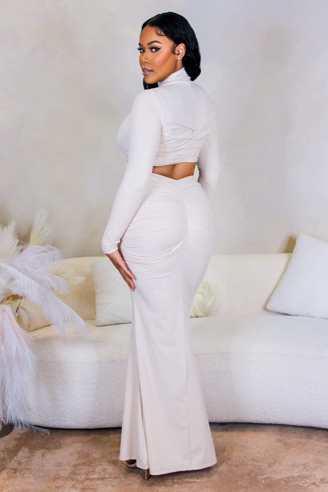 Alecia Two Piece Ruching Dress Set