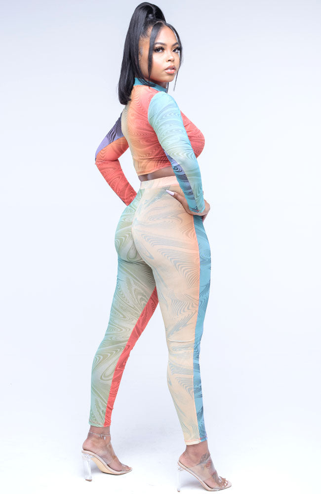 Chill Vibes Sheer Two Piece Pants Set