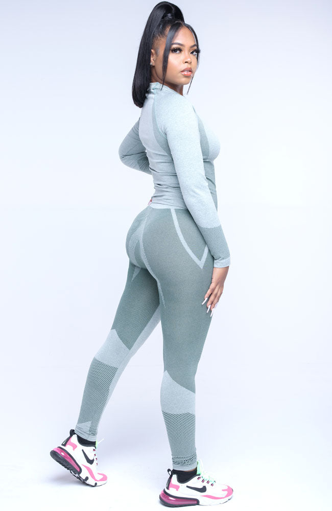 Green Stay Active Two Piece Long Sleeve Pants Set