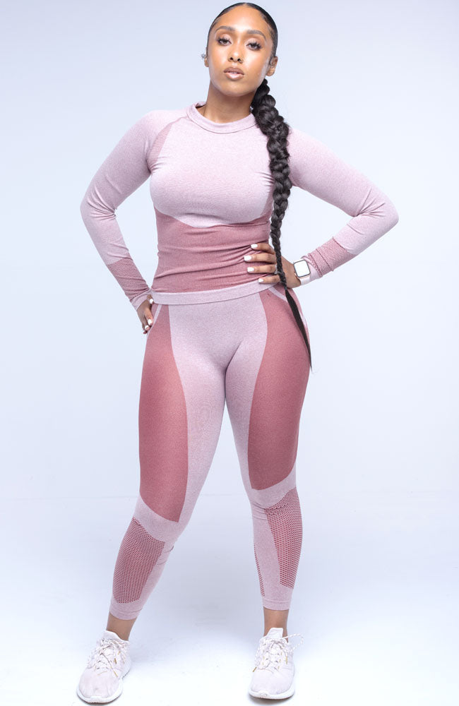 Pink Stay Active Two Piece Long Sleeve Pants Set