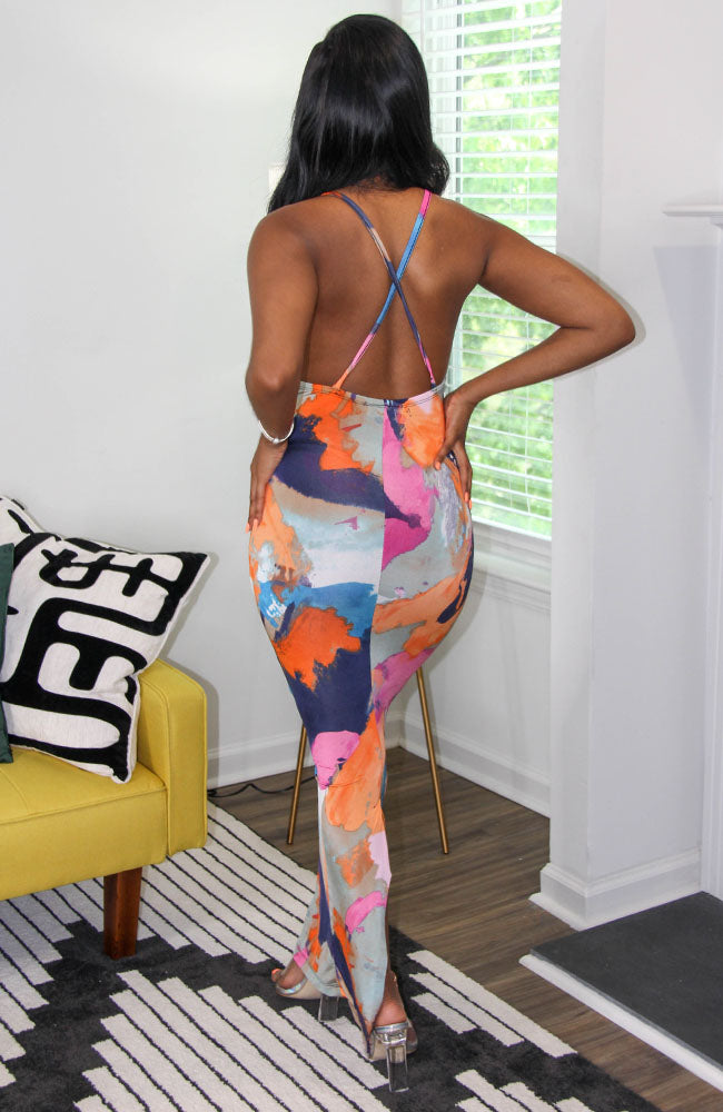 Abstract Love Maxi Dress