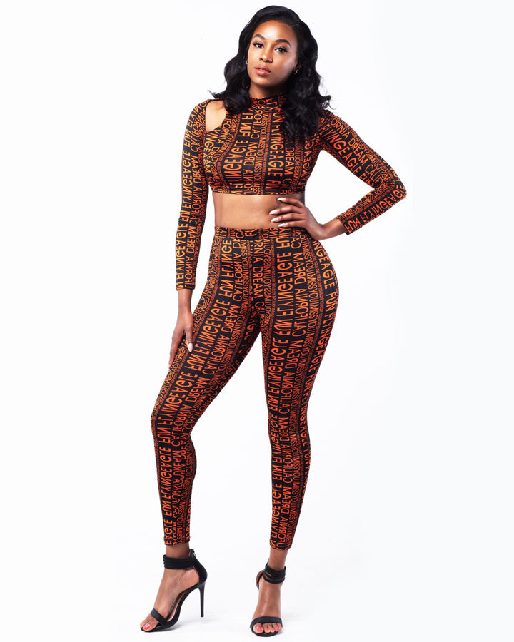 California Dream Cutout Crop Top Pants Set